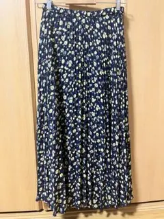 プラステ PLST フラワープリント　ロングプリーツスカート