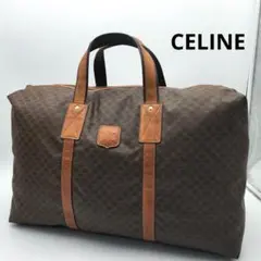 CELINE マカダム柄 ハンドバッグ ボストンバッグ 大容量 PVC レザー