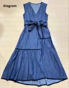 美品／Diagram ダイアグラム　ノースリーブ　デニムカシュクールワンピース