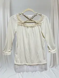 axes femme アクシーズファム カットソー クロスリボン アイボリー