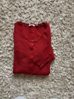 UNIQLO レッド ボタン付きカーディガン 長袖