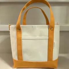 【専用出品】ミニトートバッグ キナリ×オレンジ