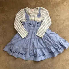 メゾピアノ　ウサギ刺繍 ワンピース