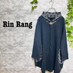 【j2】【Rin Rang】ブラックトップス　和柄　丸ポケット　長袖