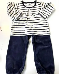 プチバー　ストライプベロアパジャマ2ans 86㎝