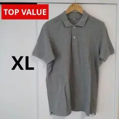 【美品】無地 グレー ポロシャツ メンズ XL トップバリュー