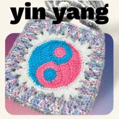 陰陽柄 yinyang インヤン ショルダーバッグ ラメ混 ピンク×ブルー