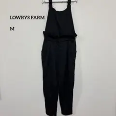 LOWRYS FARM ブラック サロペット M 生地サラサラ涼しげc196③