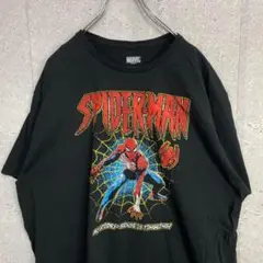 マーベル　スパイダーマン　キャラクター　ムービー　ブラックTシャツ2XL