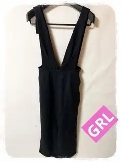 ☘️P1☘GRL ブラック サロペット パンツ L