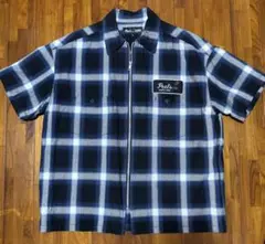 X-girl × Peels PLAID ZIP UP SHIRT
