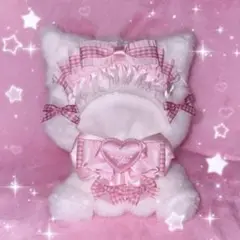 ♡ 16cm ぬい服 おすわり ピンクねこ にじぬい ♡