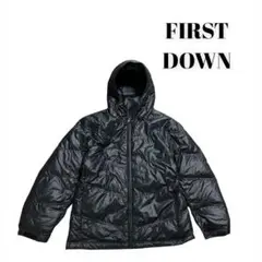 FIRST DOWN ダウン95% ダウンジャケットブラック メンズ4L