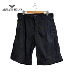 美品　Armani Jeans 黒 ショートパンツ　夏コーデ
