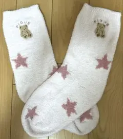 ［美品］GELATO PIQUE ボア生地 ピンク.星模様.ルームソックス