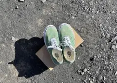 vans バンズ　カットロー　スニーカー　緑　グリーン 26.0-26.5cm
