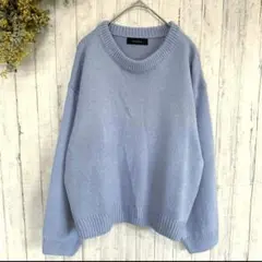 Doula Doula オーバーサイズニット　ブルー　アクリル100%