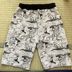 恐竜柄 半ズボン 130 グレー