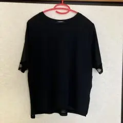 DISCOAT ブラック 半袖シアーTシャツ　シースルー