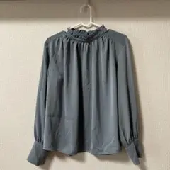 nano universe ブルー 長袖ブラウス