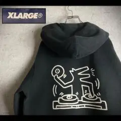 希少 XLARGE KEITH HARING ドッグプリント パーカー 黒