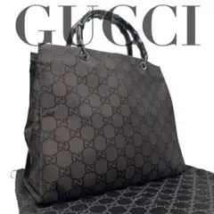 GUCCI グッチ トートバッグ 0847 GG柄 バンブー ハンドバッグ