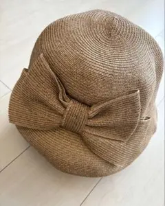 美品 Beaurance LX ベージュ リボン 帽子　ミカヨ マツシマ