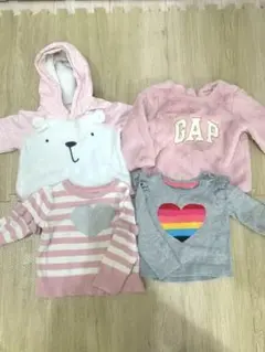 ベビーギャップ 冬服まとめ売り 80サイズ 女の子 くま ハート もこもこ