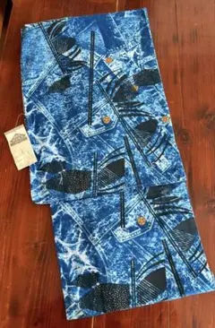 新品 メンズ 浴衣 Lサイズ 青色と黒色の模様 浴衣のみ デニム柄