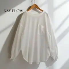 ベイフロー【F】ロングTシャツ ポケット付 ゆったり r259