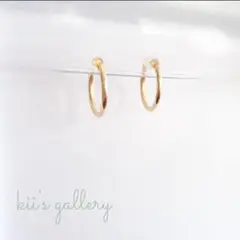 ゴールドフープイヤリング カフ