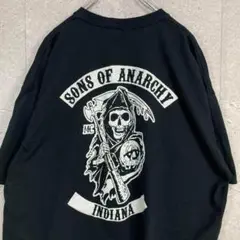 サンズオブアナーキー　スカル　バイク　ムービー　ブラックTシャツ2XL