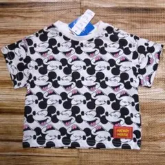 新品 未使用 ディズニー ミッキー 夏 半袖 Tシャツ 総柄 90