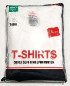 新品 / Hanes　Lサイズ白色丸首Tシャツ3枚セット