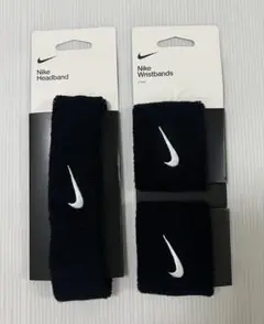 【新品未使用】NIKE ナイキ ヘアバンド リストバンド セット ブラック 黒