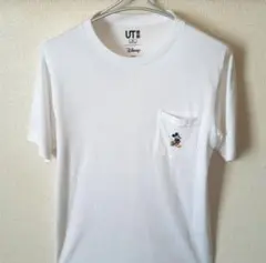 ユニクロ ミッキー ロゴTシャツ M 白 ディズニーコラボ 半袖