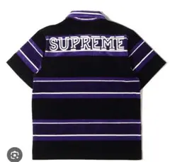 Supreme ストライプ ベロアポロシャツ Lサイズ