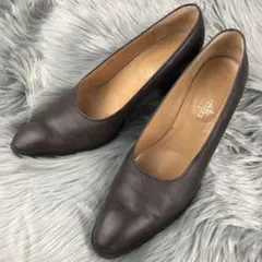 エルメス レザーパンプス ヒールパンプス ブラウン 36 1/2
