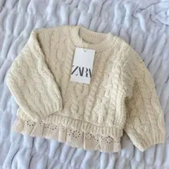 新品タグ付♡ ZARA　ザラベビー　ニット　トップス　アイボリー