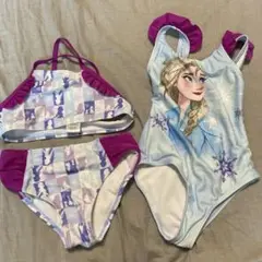 アメリカ購入　エルサ 水着セット 4T ディズニー　アナと雪の女王　アナ雪