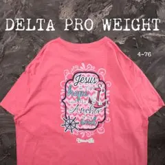 DELTA PRO WEIGHT Tシャツ メッセージ　イカリ　ピンク