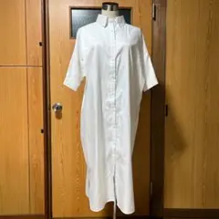シャツワンピース レディース 白 送料無料 オフィスカジュアル 夏服 羽織もの