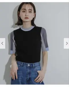 sence of place カラーブロッキングコンパクトセーター
