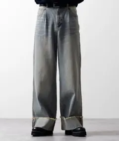 CLEL　ヴィンテージデザイン ロールアップデニムパンツ