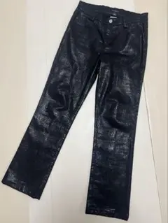 【y2k】90s old guess archiveクロコダイル柄レザー パンツ