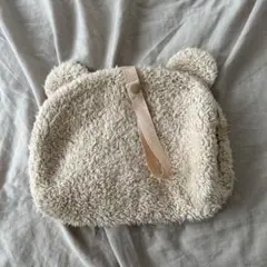 クマ耳付き　ポシェット　ジェラートピケ