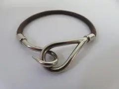 BEQ2★エルメス/Hermes ジャンボブレスレット シルバー金具 中古
