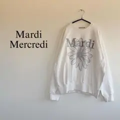 Mardi Mercredi フラワー刺繍　スエット　プルオーバー　ロゴスエット