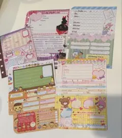 平成　レトロ　プロフィール帳　用紙のみ5種類各2枚ずつの10枚セット