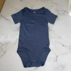 H&M ロンパース 半袖 青/紺/ネイビー 男の子 オーガニックコットン